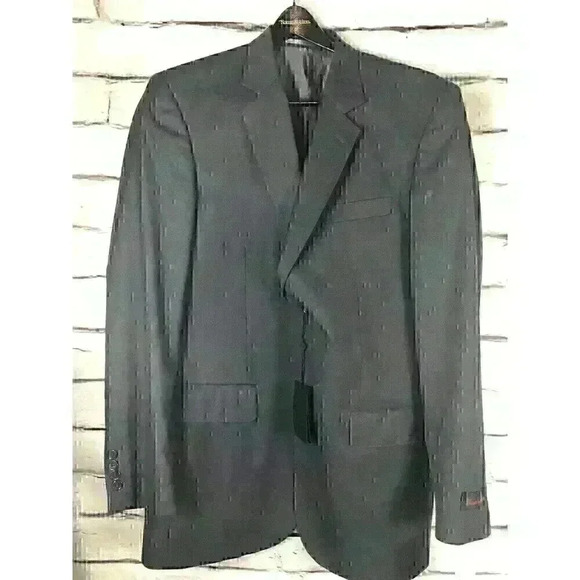 NWT Antonio Cardinni Mens Size 40L 34W Gray One Button Suit Jacket